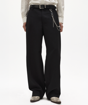 리브 울 슬랙스 블랙