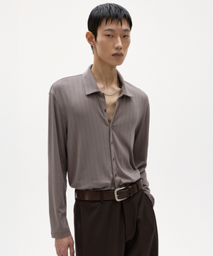 로렌 라운지 셔츠 가디건 카키 베이지