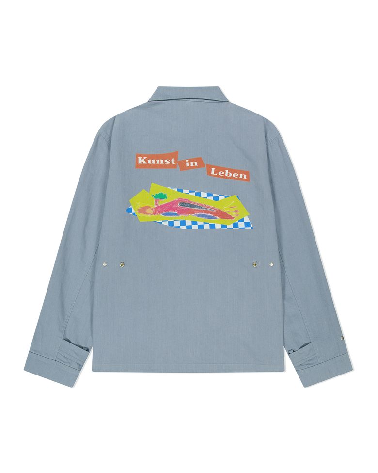 PAINTED UTILITY WORK JACKET (LIGHT BLUE)