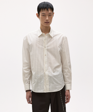 라일 코튼 스트라이프 셔츠 아이보리