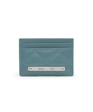 PUFF QUILT CARD WALLET IN BLUE