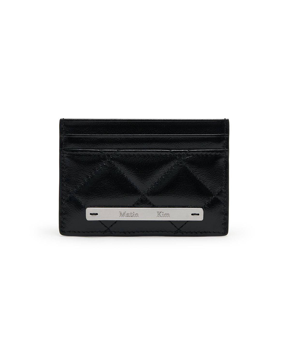 마뗑킴(MATIN KIM) PUFF QUILT CARD WALLET IN BLACK