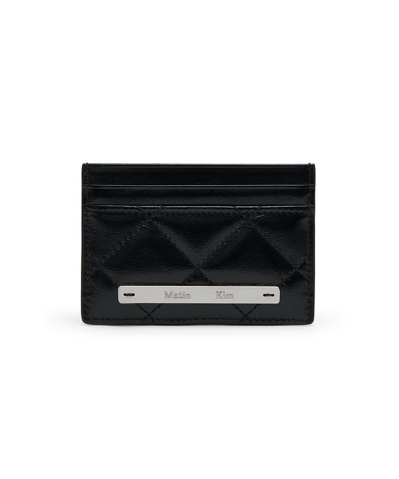 PUFF QUILT CARD WALLET IN BLACK