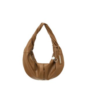 TWIST HANDLE SMALL HOBO BAG IN BROWN