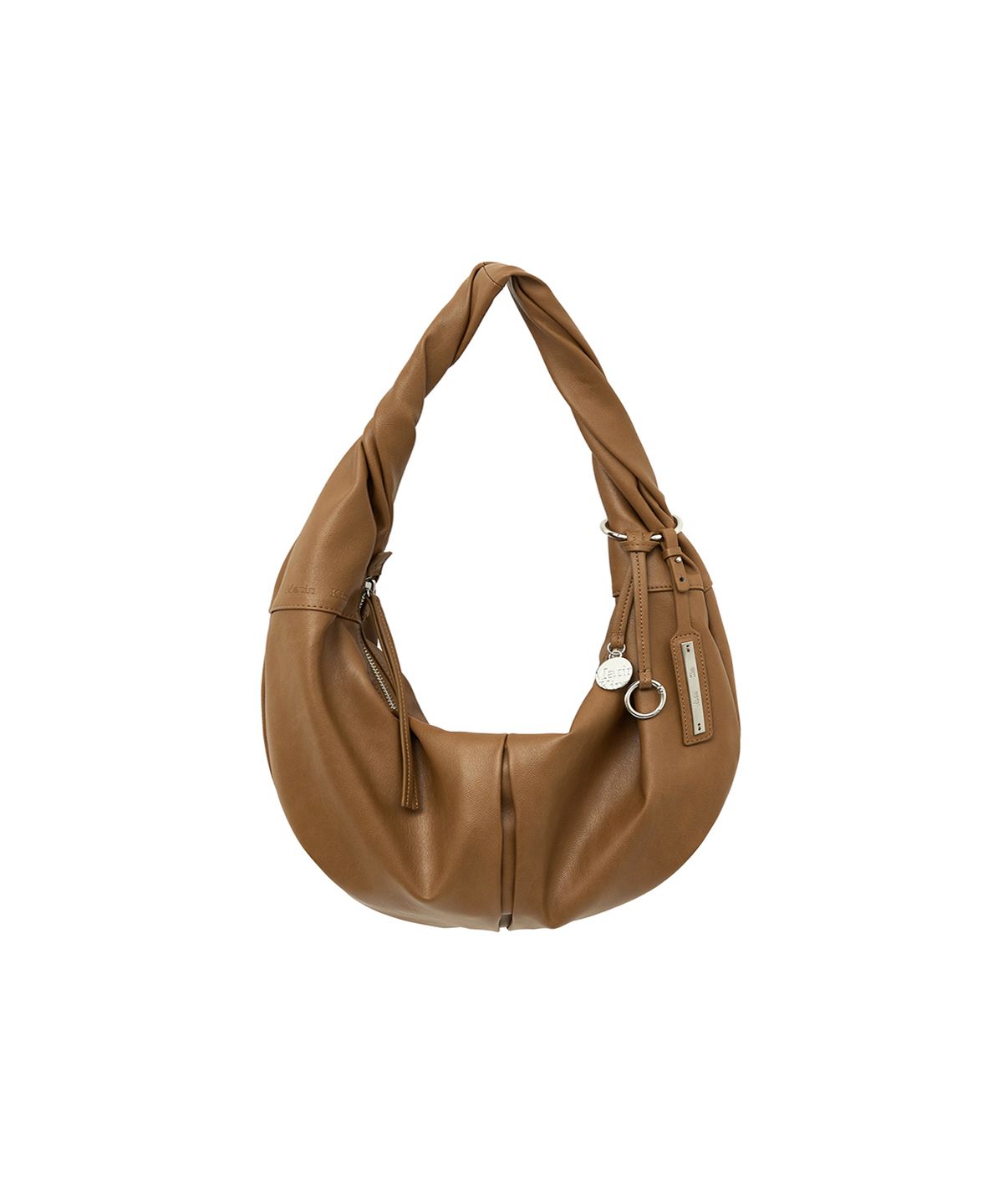 마뗑킴(MATIN KIM) TWIST HANDLE SMALL HOBO BAG IN BROWN