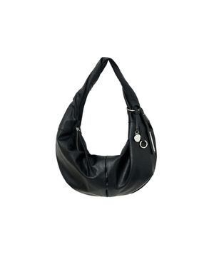 TWIST HANDLE SMALL HOBO BAG IN BLACK