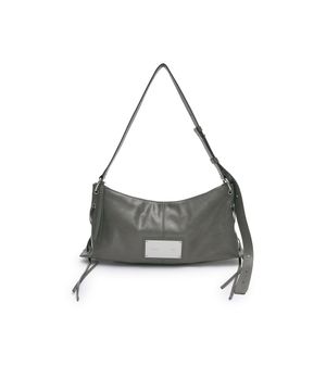 EYELET SHIRRING SHOULDER BAG IN GREY