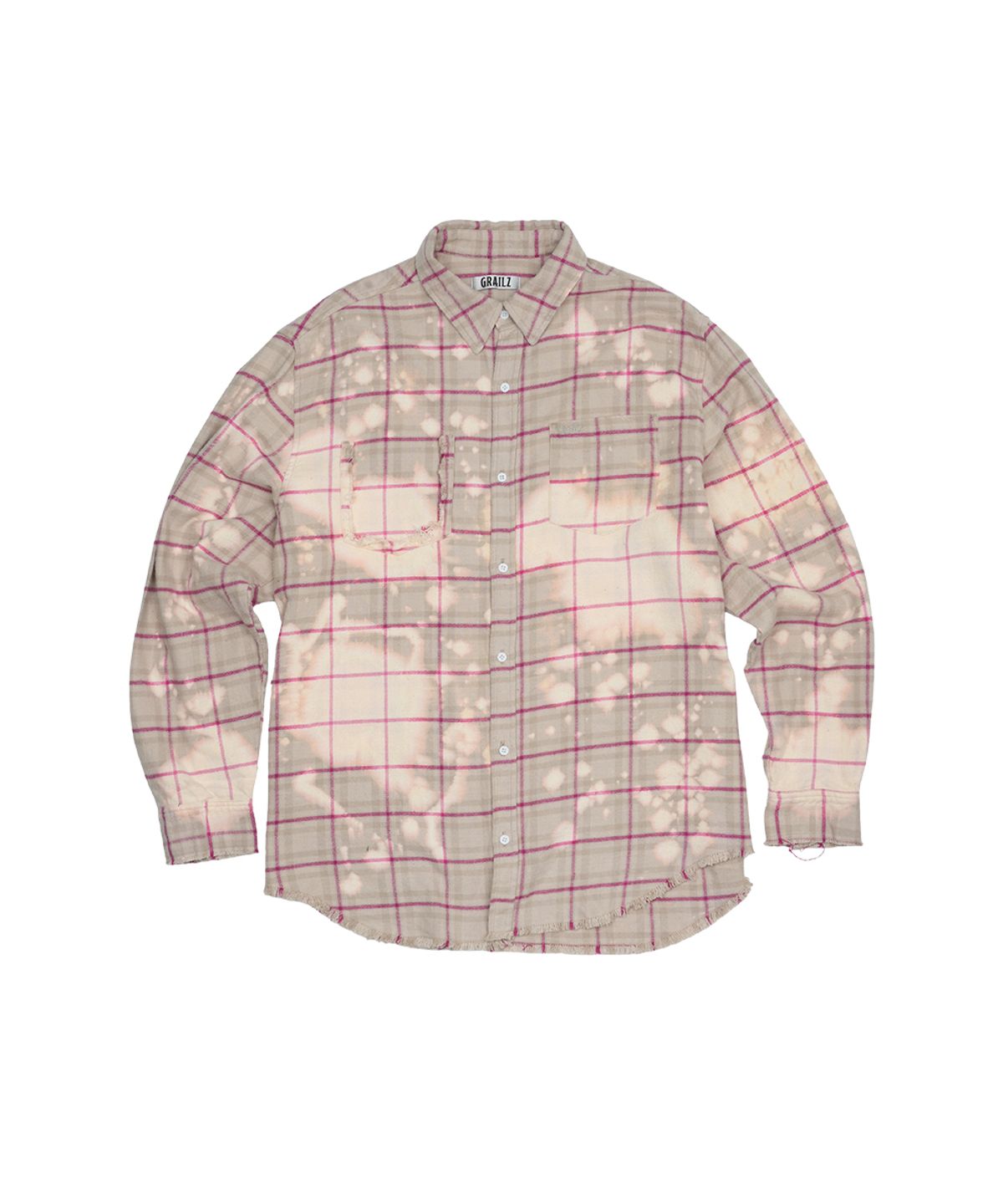 그레일즈(GRAILZ) BLEACHED PLAID SHIRTS [BEIGE]