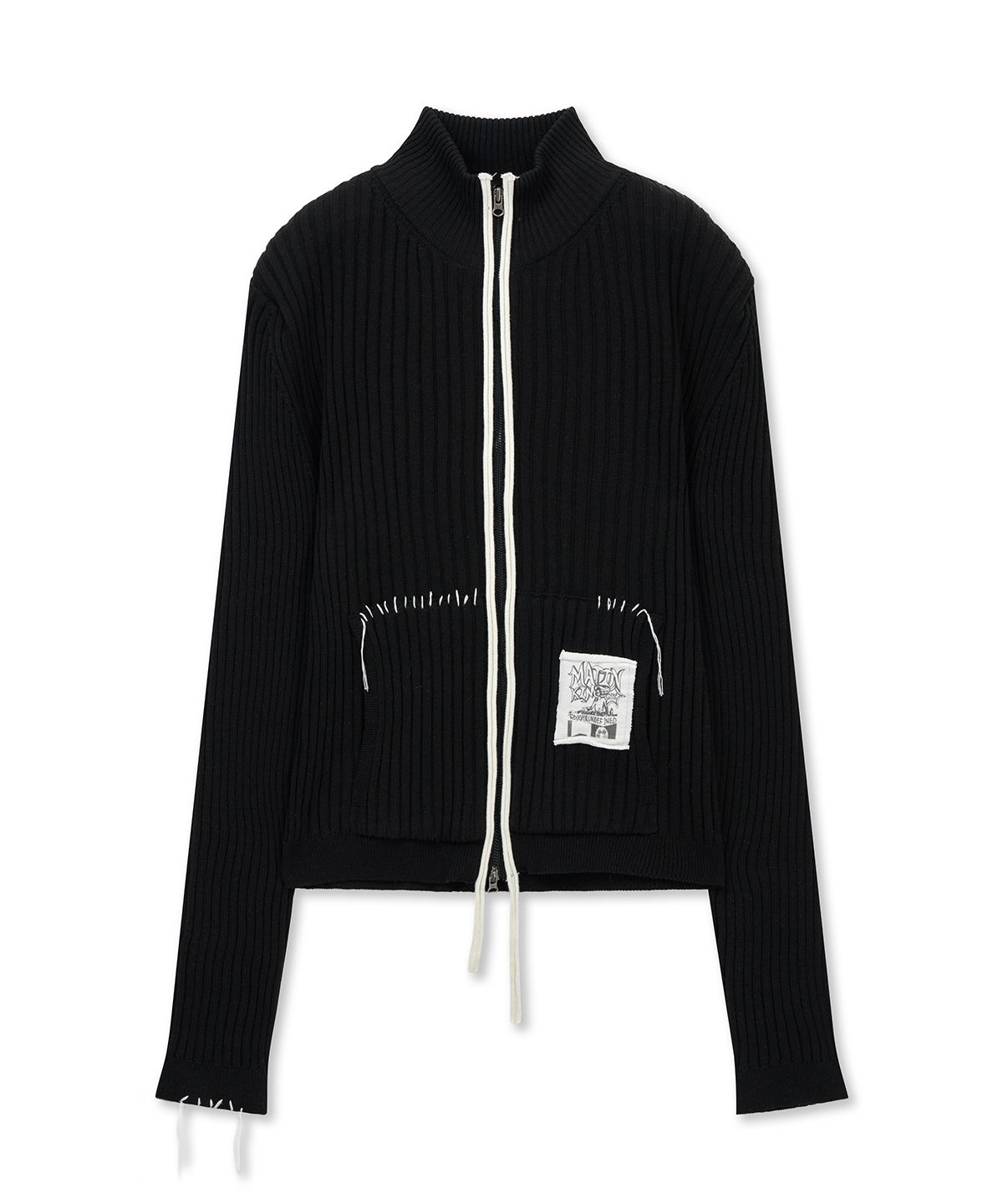 마뗑킴(MATIN KIM) HANDCRAFT SLIM FIT CARDIGAN IN BLACK