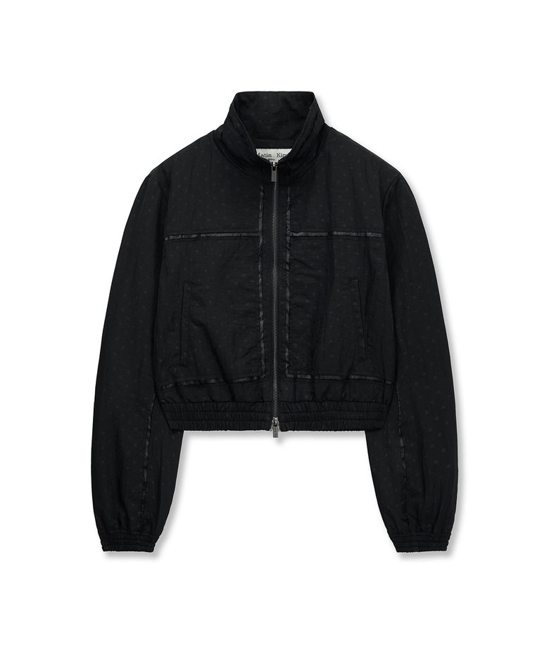 CROPPED EMBROIDERY BACK LOGO JUMPER IN STRONG BLACK
