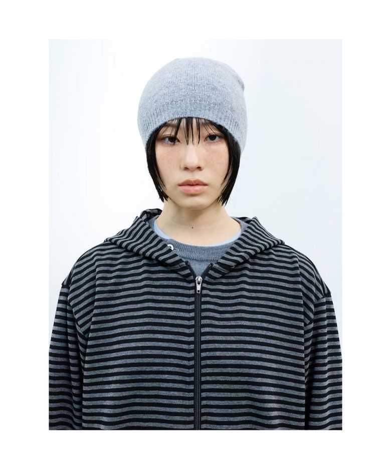 (UNISEX) 스트라이프 후드 집업 (셋업) 그레이