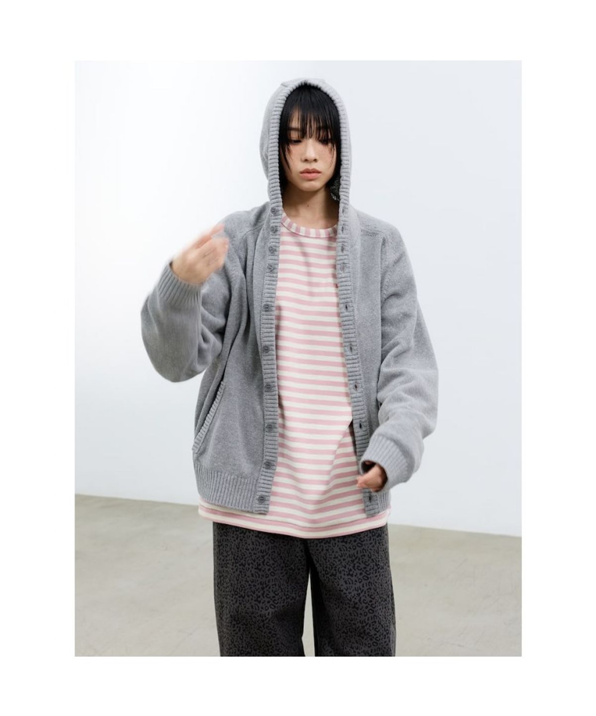 샌드 사운드(SAND SOUND) (UNISEX) 후드 카디건 그레이