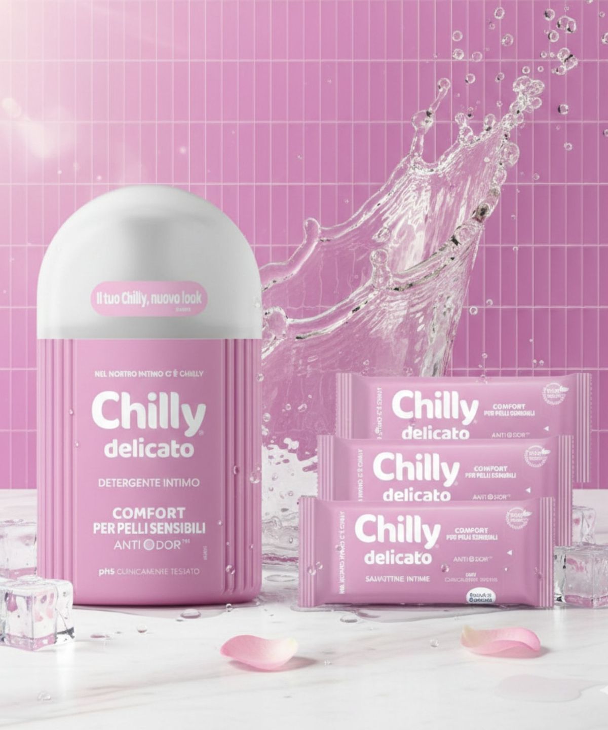 칠리(CHILLY) 데일리 세트(칠리 델리카토젤 타입 200ml 1개 + 델리카토티슈 65g 3개)