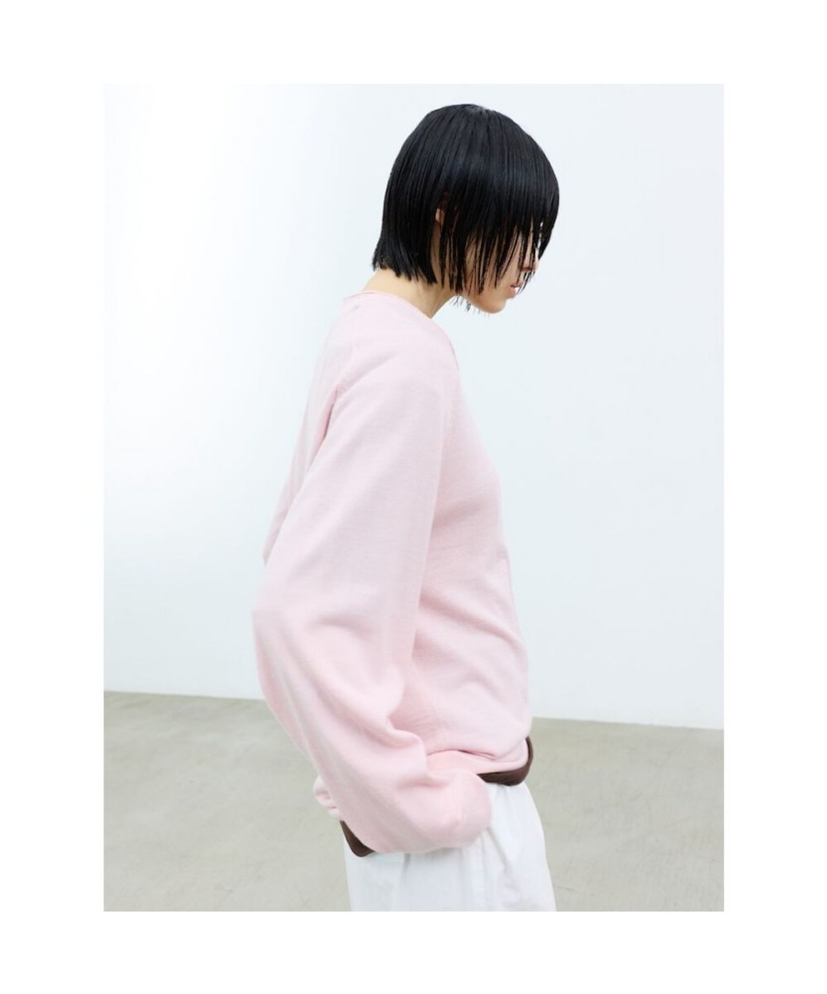 샌드 사운드(SAND SOUND) (UNISEX) 울 블렌드 브이넥 스웨터 핑크