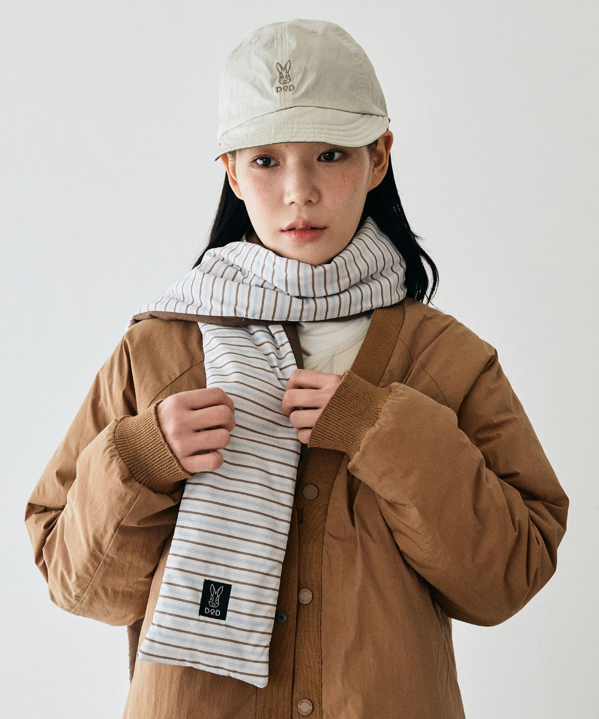 디오디(DOD) 멀티 스트라이프 머플러(IVORY PATTERN)