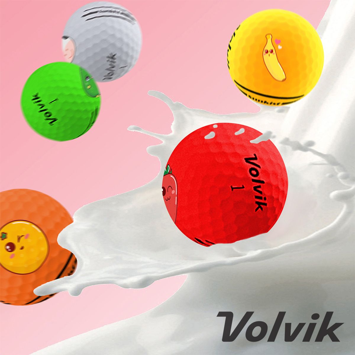 볼빅(VOLVIK) 볼빅 과일맛 우유팩 무광 2피스 비거리 골프공 10알