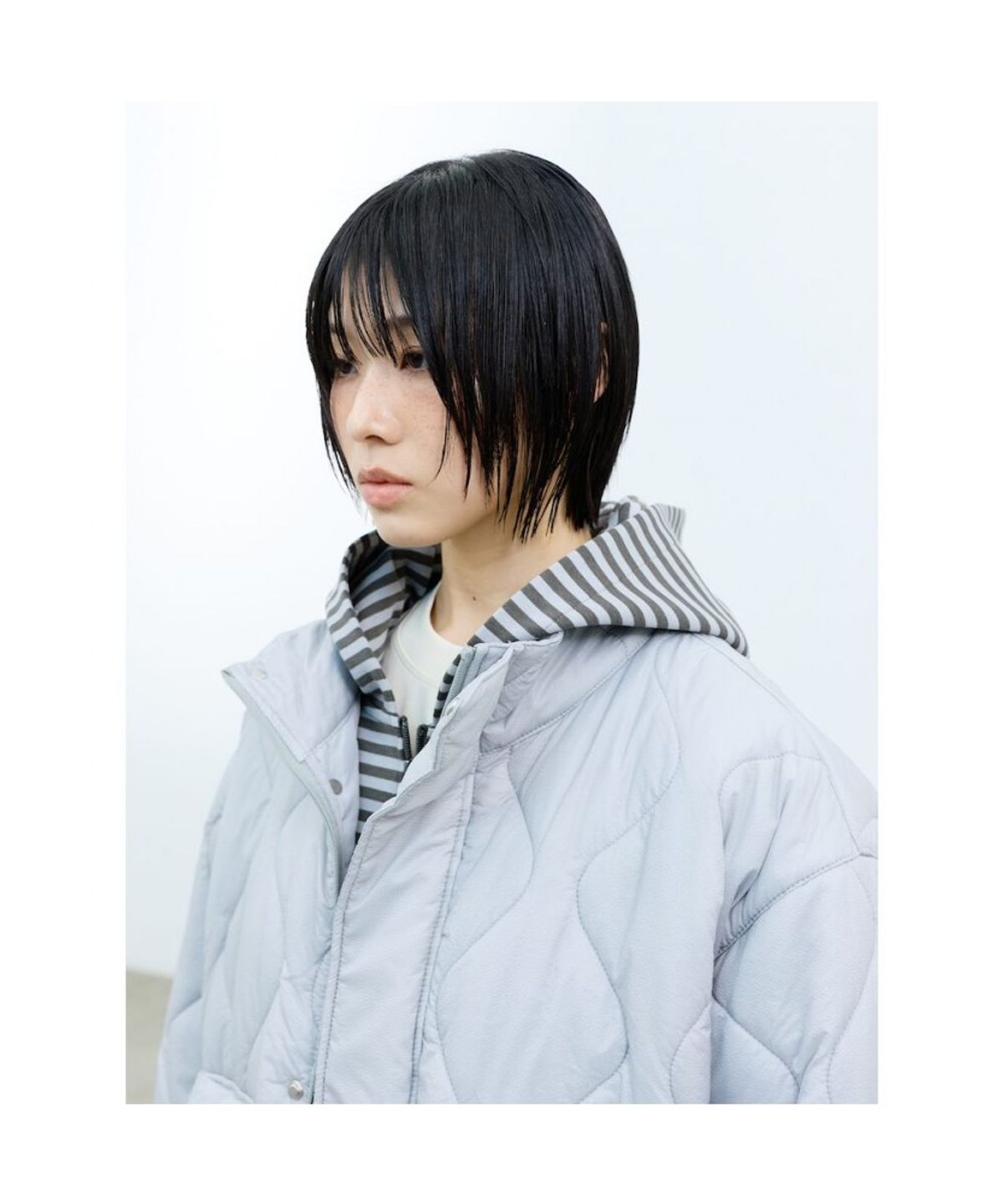 샌드 사운드(SAND SOUND) (UNISEX) 빅 포켓 퀼팅 점퍼  그레이
