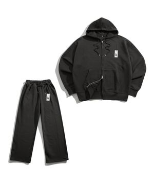 컴포트 미드웨이트 스웻 후드집업 셋업 HAR1061 캄블랙