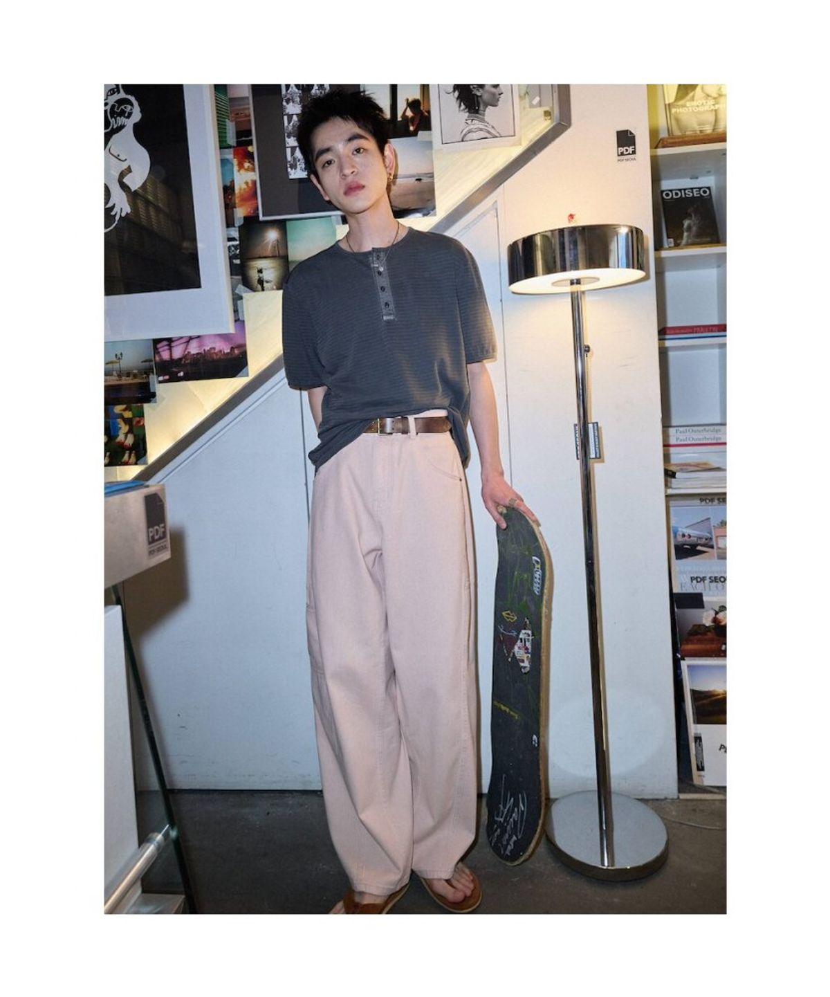 샌드 사운드(SAND SOUND) (UNISEX) 와이드 벌룬핏 워크 데님 핑크