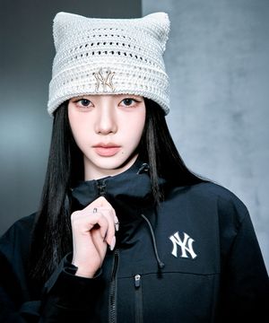 [카리나 착용] 썸머 크로셰 미야옹 비니 NY (Cream)