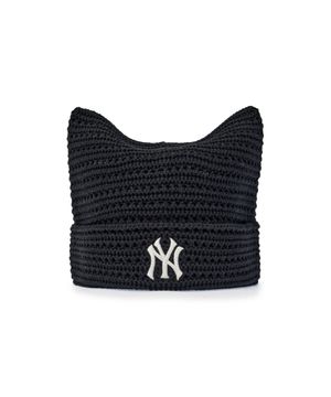 [카리나 착용] 썸머 크로셰 미야옹 비니 NY (Black)