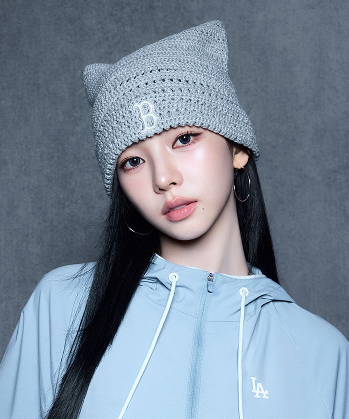 엠엘비(MLB) 썸머 크로셰 미야옹 비니 BOS (Melange Grey)