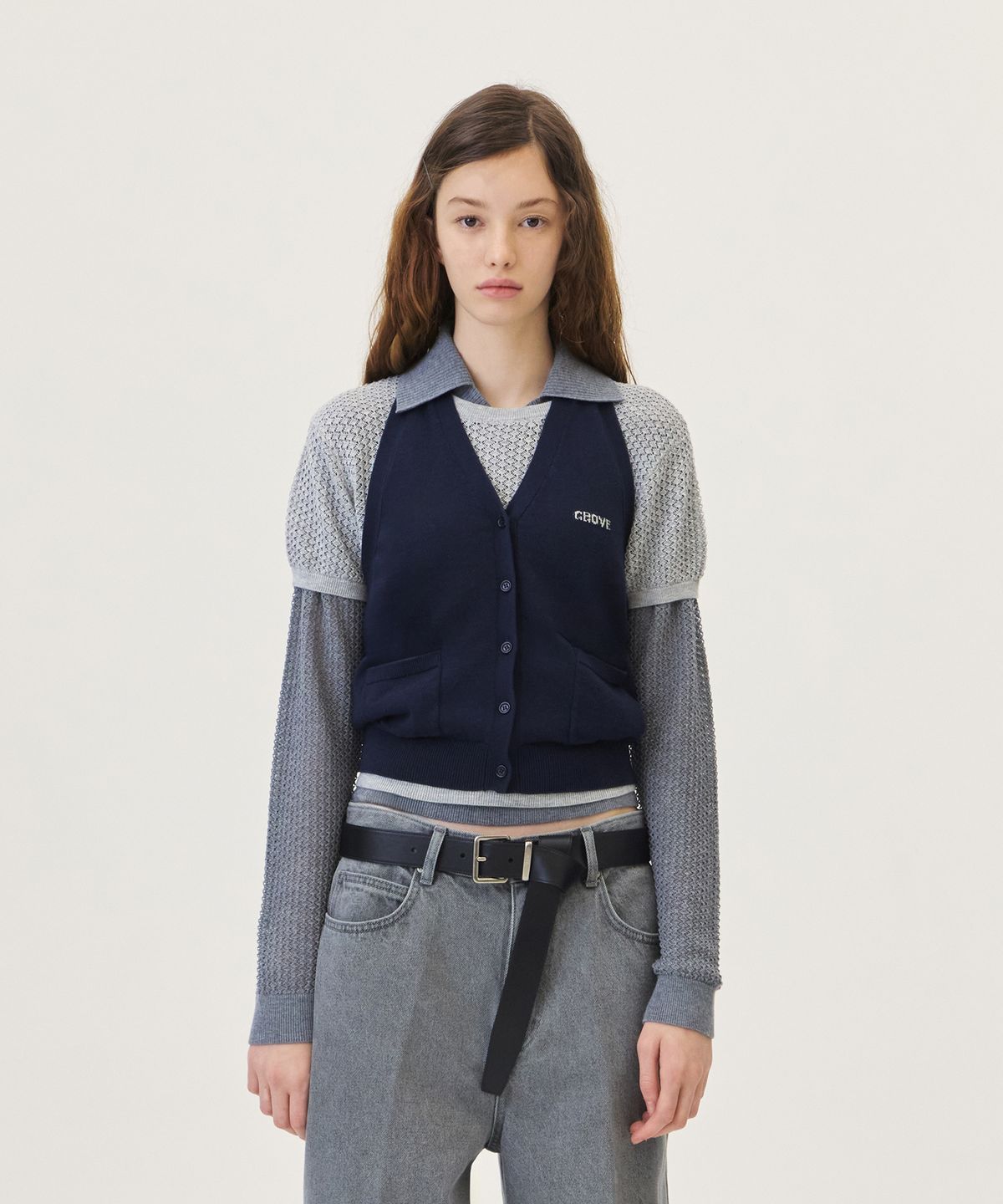 그로브(GROVE) BIRCH HALTER KNIT (NAVY)