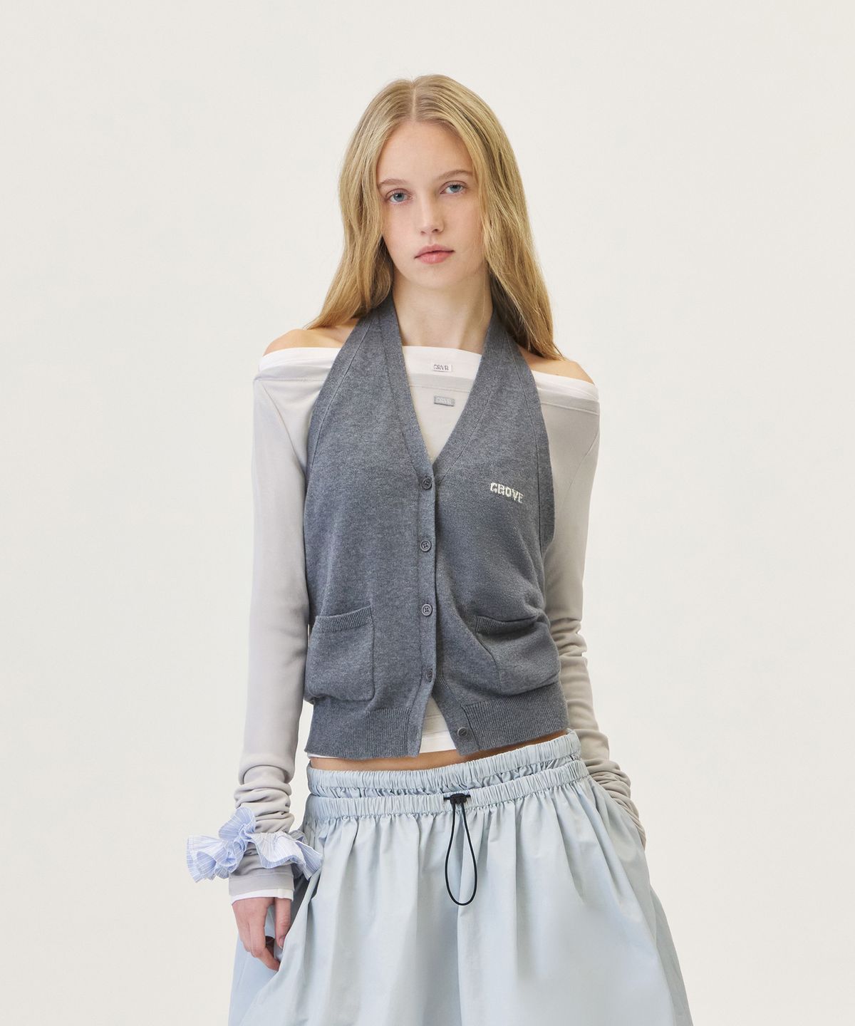 그로브(GROVE) BIRCH HALTER KNIT (GRAY)