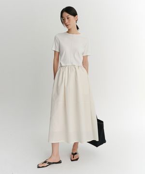 KANE CONTRAST COCOON DRESS (IVORY)