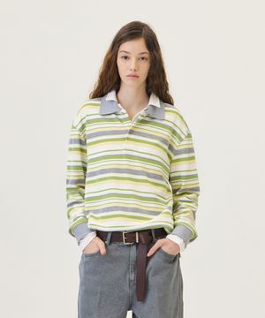 GRAIN STRIPE PIQUE SHIRT (OLIVE)