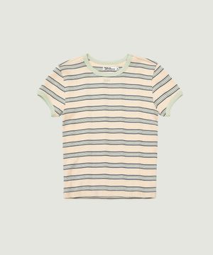 NANCY STRIPE H/S T-SHIRT (PEACH)
