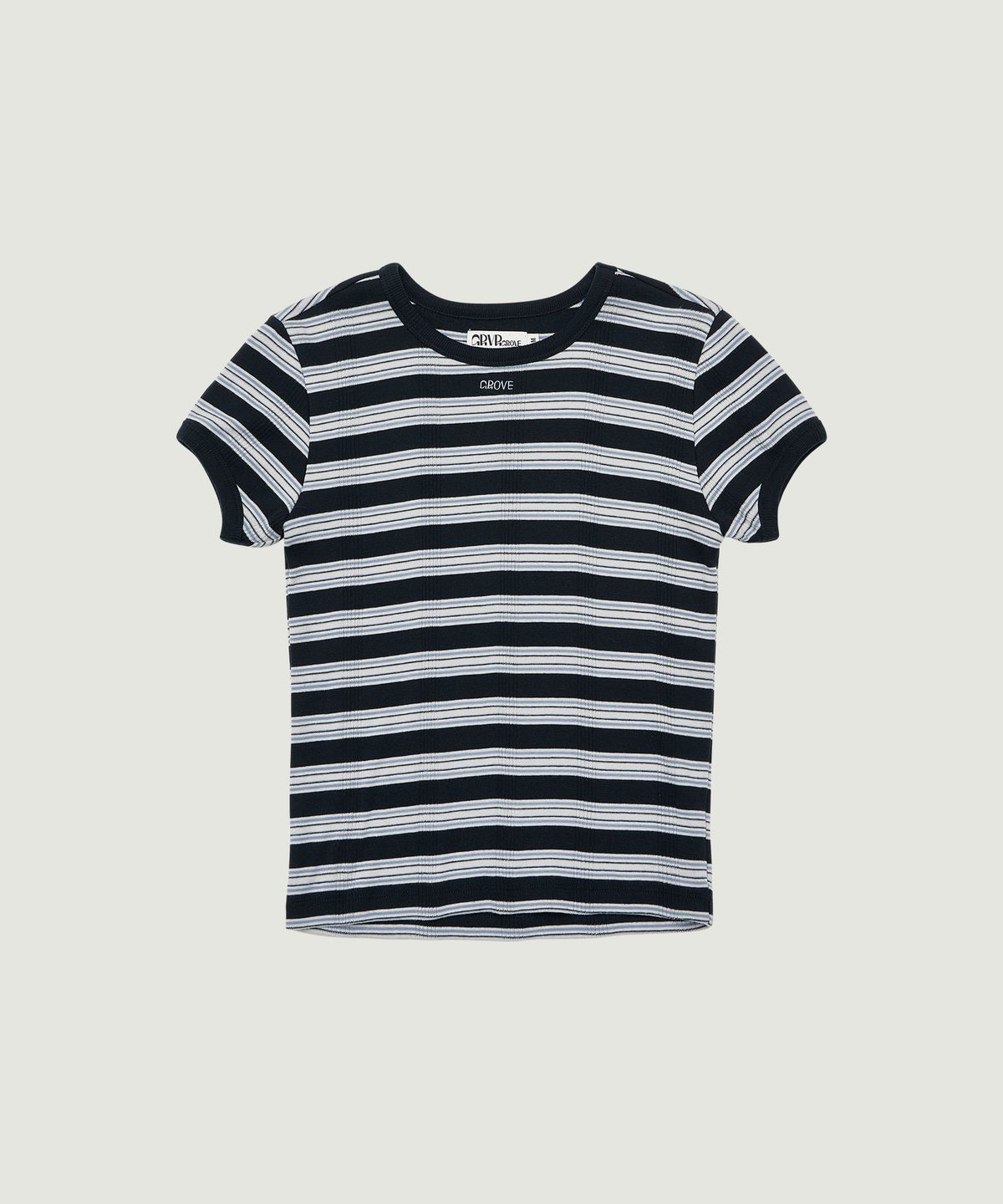 그로브(GROVE) NANCY STRIPE H/S T-SHIRT (NAVY)