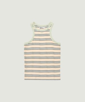 NANCY STRIPE SLEEVELESS (PEACH)