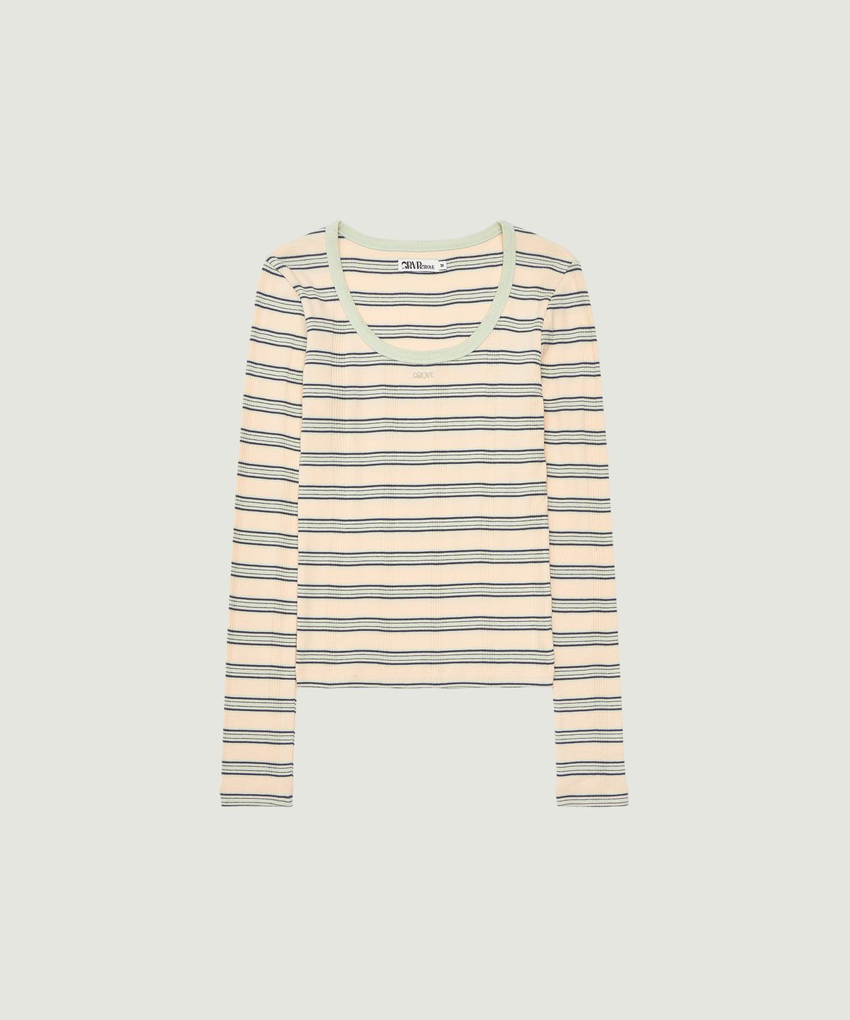 그로브(GROVE) NANCY STRIPE L/S T-SHIRT (PEACH)
