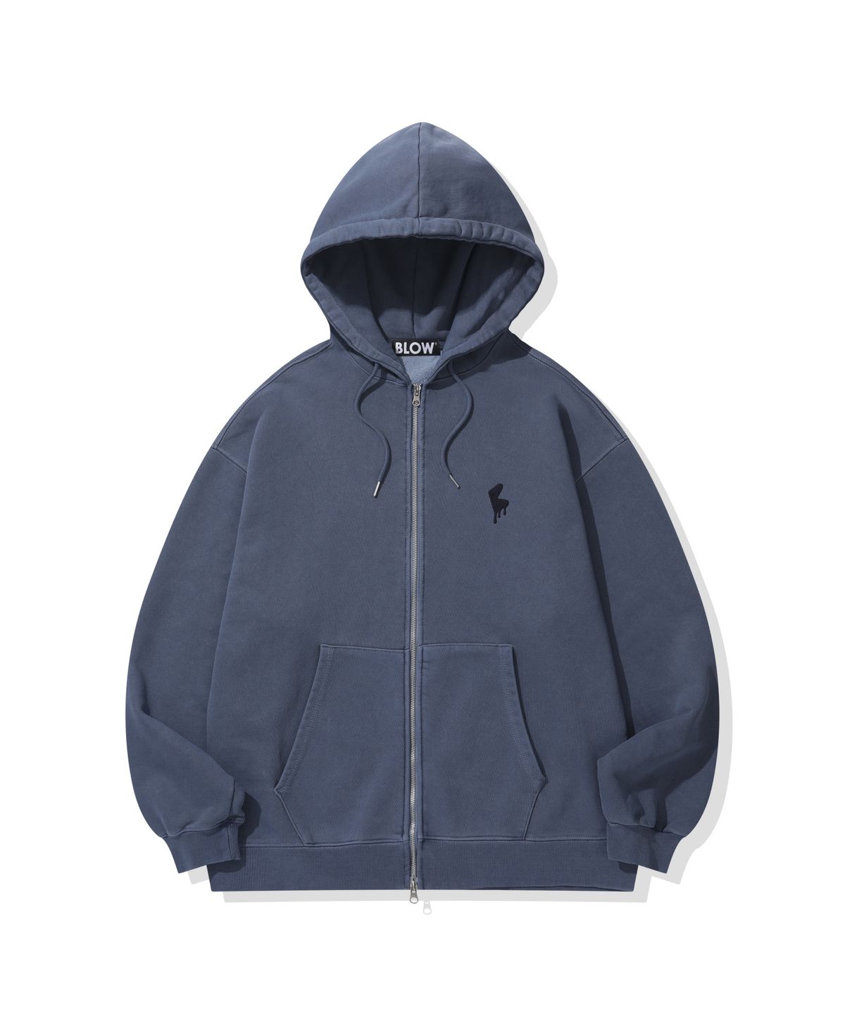 블로우(BLOW) FLOWING LOGO ZIP UP HOODIE_[PIGMENT NAVY]