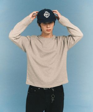 시그니처 크롭 롱 슬리브_멜란지그레이