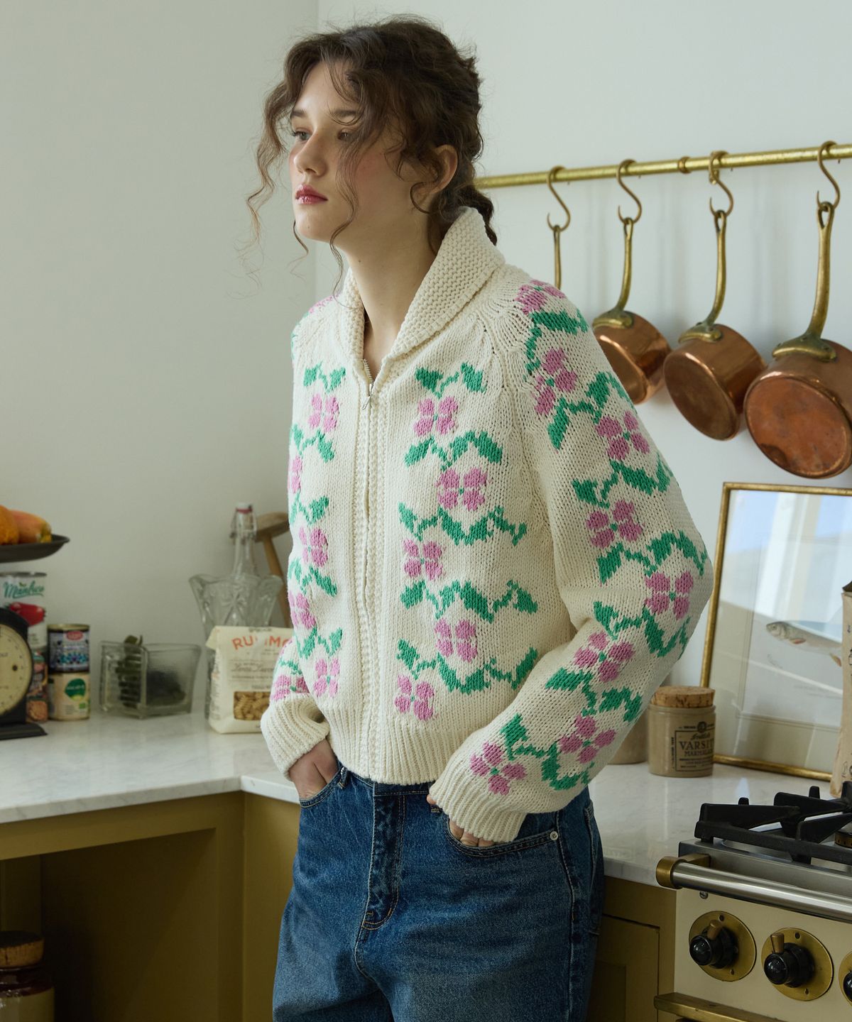 오픈도어스튜디오(OPENDOORSTUDIO) Dazy flower knit Ivory