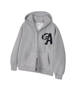 GA STELLA 패치 후드집업_멜란지그레이