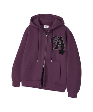 GA STELLA 패치 후드집업_퍼플와인