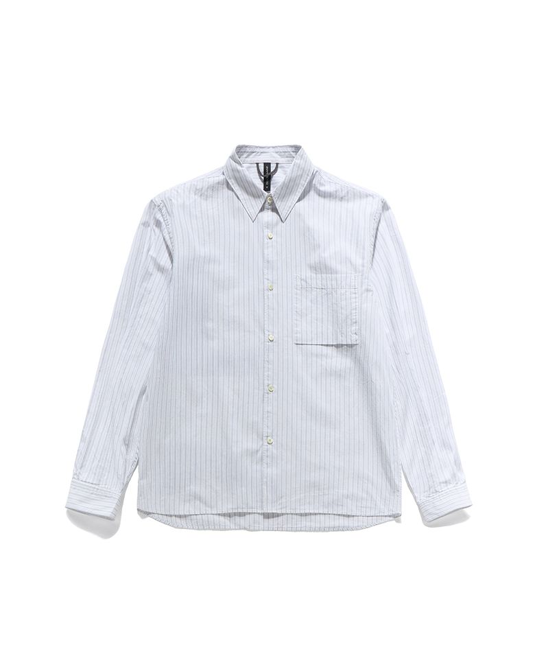 EASY COMFORT SHIRT / WHITE & GREY STRIPE
