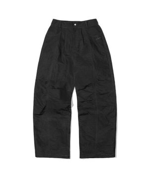 심볼 로고 나일론 와이드 벌룬 팬츠_블랙