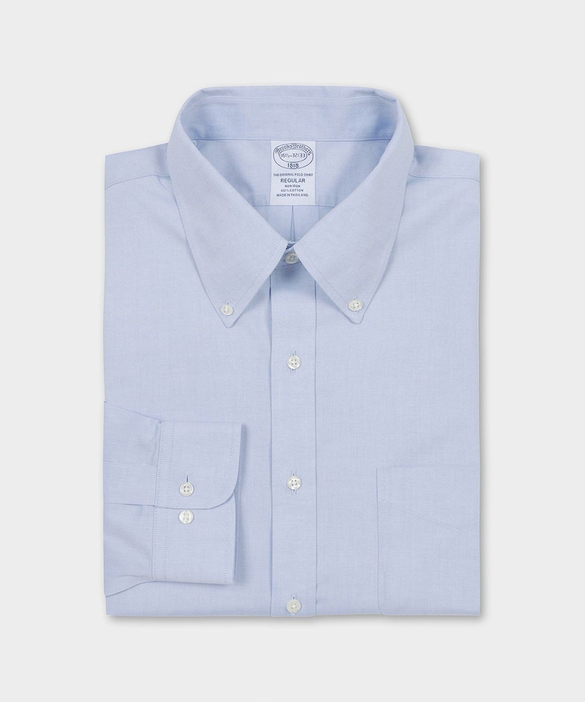 브룩스 브라더스(BROOKS BROTHERS) 레귤러핏 논아이론 폴로버튼다운 드레스셔츠 (라이트블루) (BBTSMF9830)