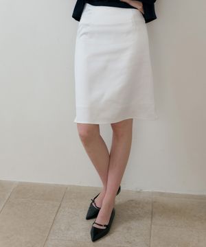 BATD SATIN MIDI SKIRT WHITE