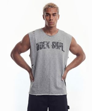 넘버8 컷오프 데미지 슬리브리스 (Melange Gray)