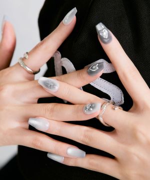 데싱디바 매직프레스 실버 위시 (코핀) 네일팁