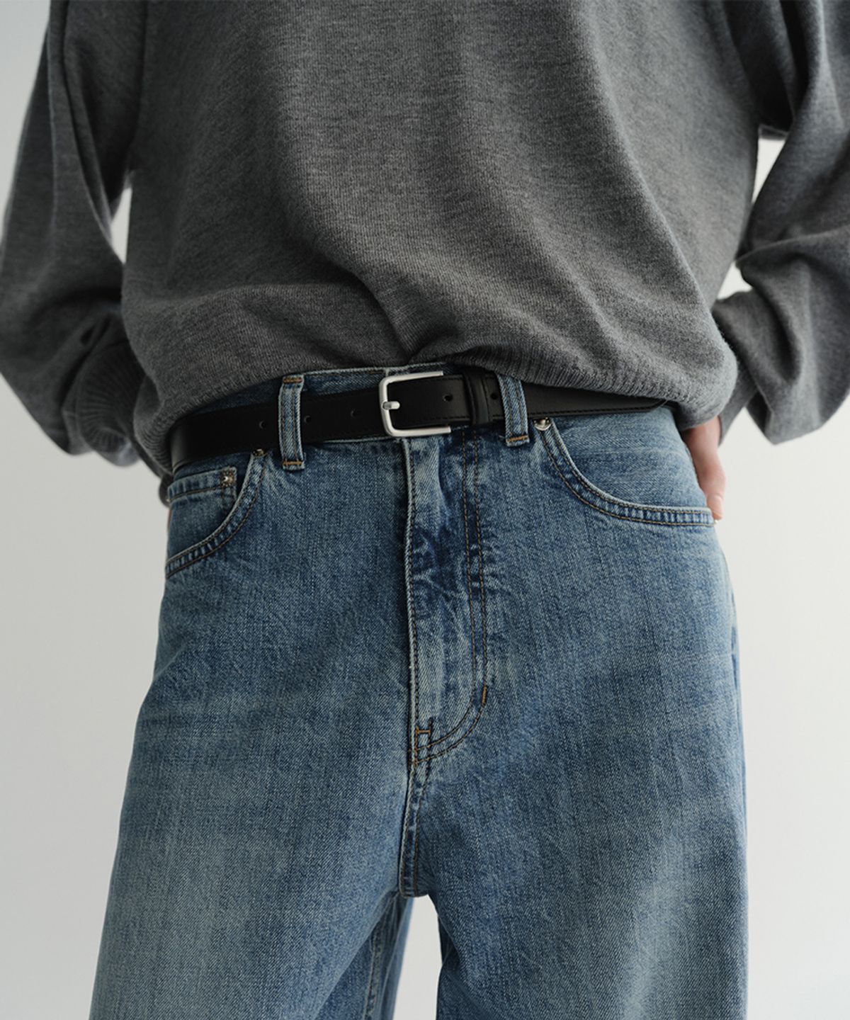 이아(EAAH) TAREN LEATHER BELT (BLACK)
