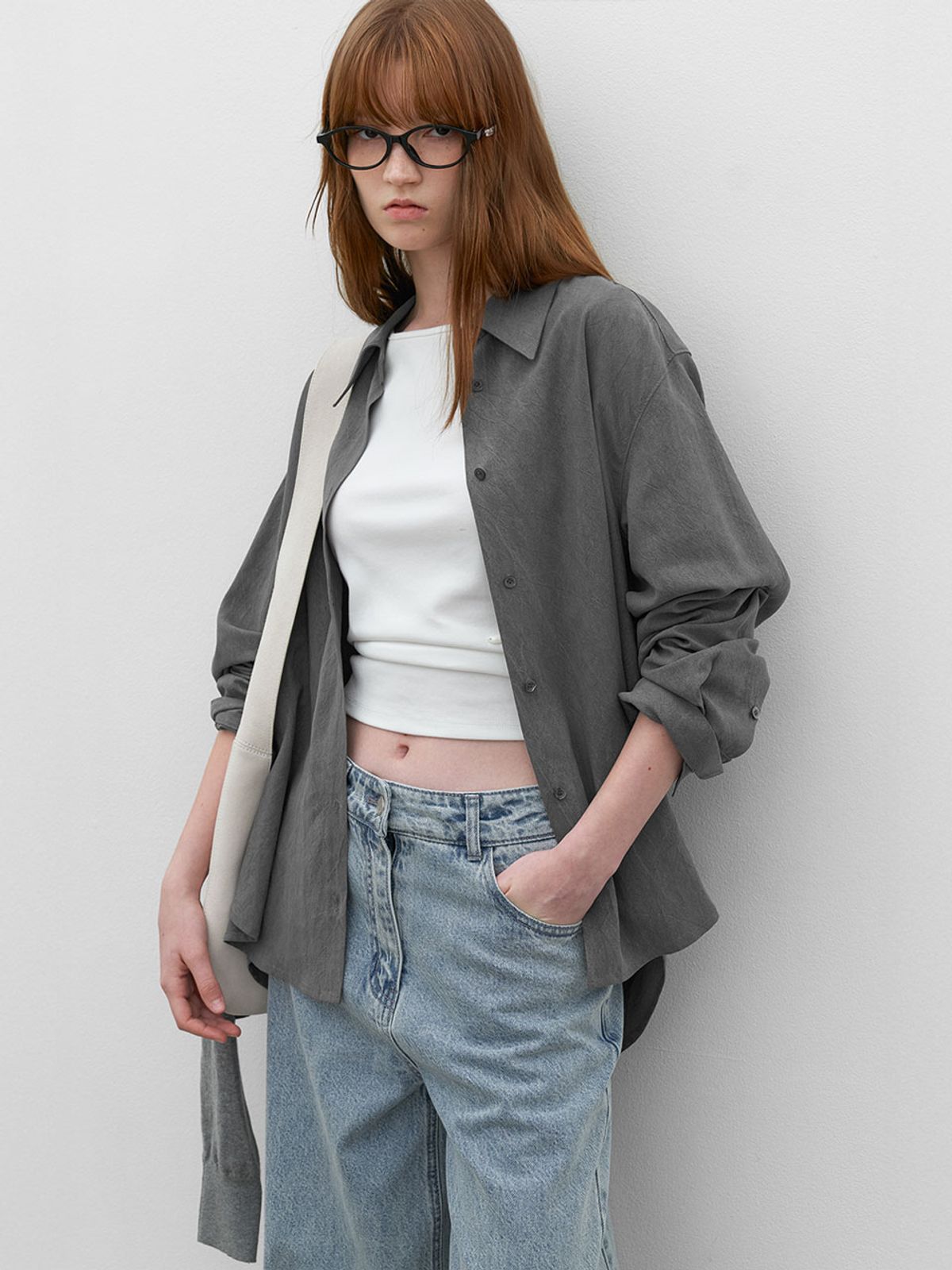 아틀리에 나인(ATELIER NAIN) LYODELL CREASE STANDARD SHIRT (BL-4403)