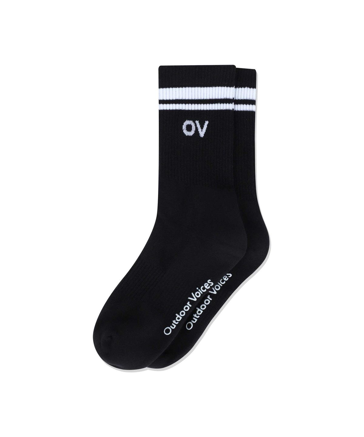 아웃도어 보이스(OUTDOOR VOICES) STRIPE MIDDLE SOCKS (BLACK)