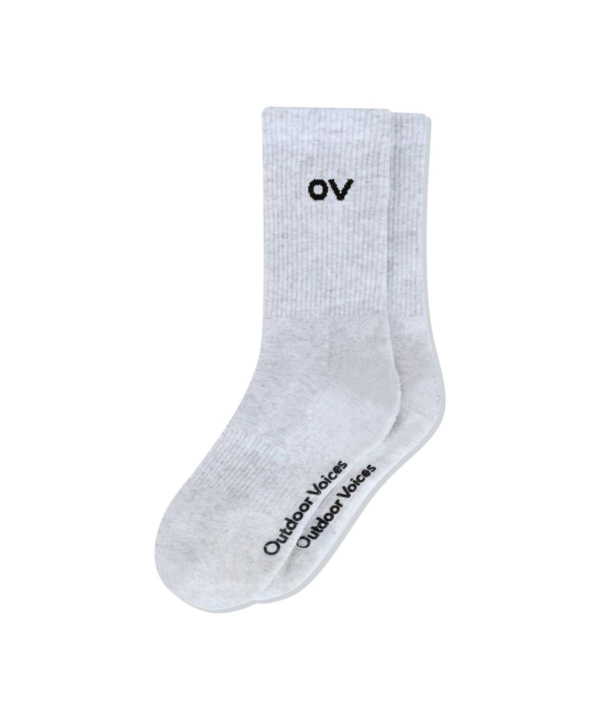 아웃도어 보이스(OUTDOOR VOICES) OV LOGO CREW SOCKS (LIGHT HEATHER GRAY)