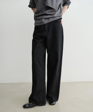 WIDE DENIM PANTS (BLACK)